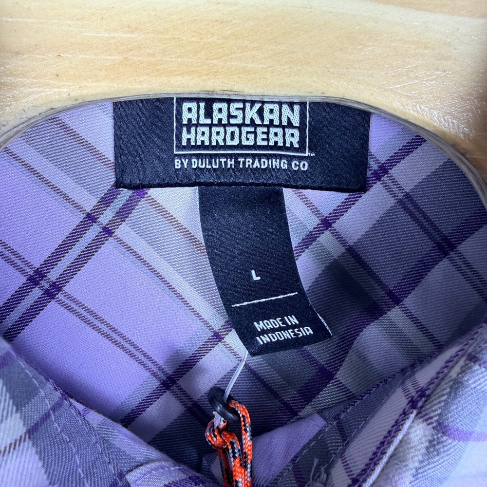 NWT Alaskan Hardgear Midnight Sun Shirt Womens Large Purple Plaid Button Up - Picture 3 of 7